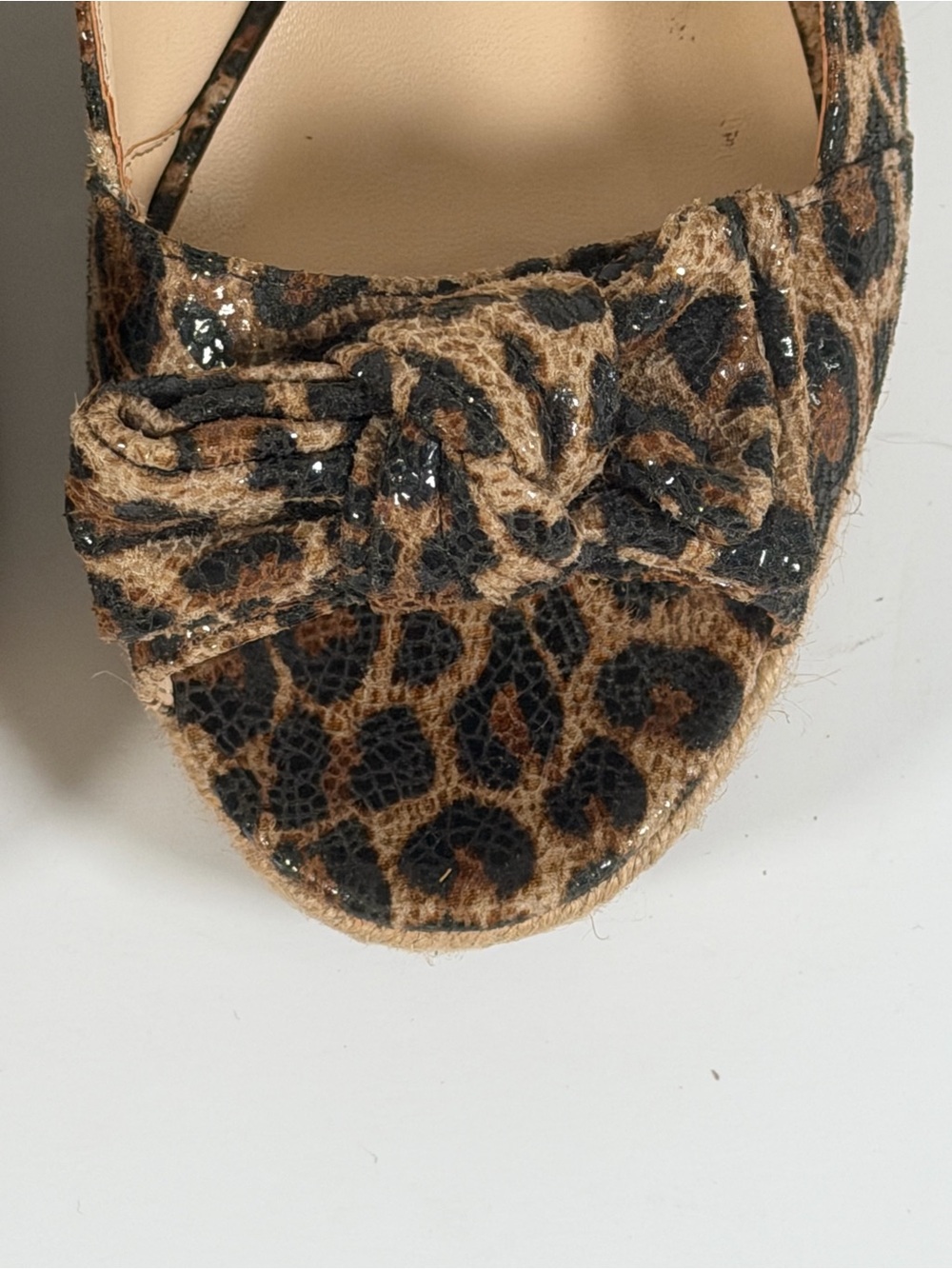 Franco Sarto A-Camino Leopard Espadrille Wedge Heels Women’s Size 7 Ankle Strap - Picture 7 of 13